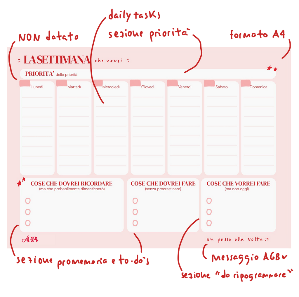 Planner da Scrivania "La Settimana che Vorrei"