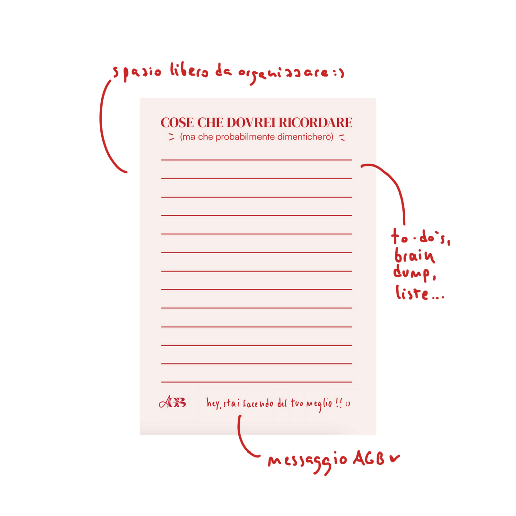 Block Notes a Strappo "Cose che Dovrei Ricordare"