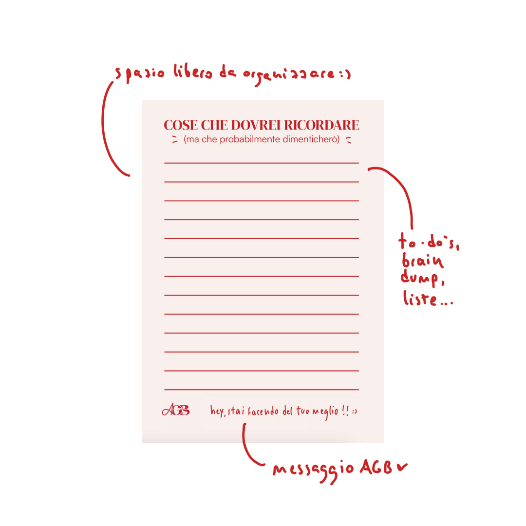 Block Notes a Strappo "Cose che Dovrei Ricordare"
