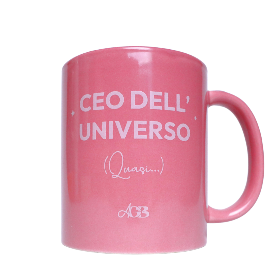 Tazza rosa "CEO dell'Universo (Quasi...)"