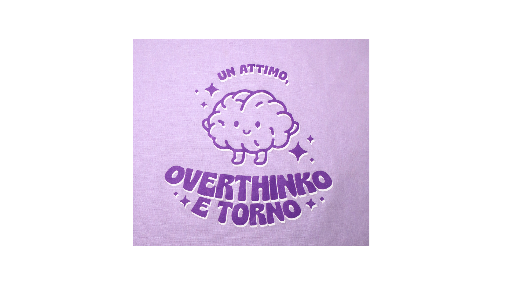 Tote bag lilla "Un Attimo, Overhinko e Torno"