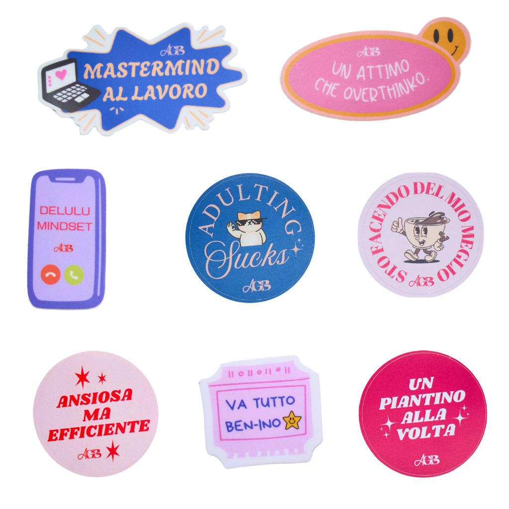 Sticker Pack “Corporate Chaos Edition” – 8 pezzi