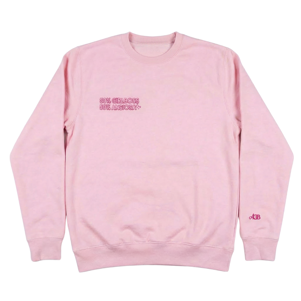 Felpa rosa “50% Girlboss 50% Ansiosa”