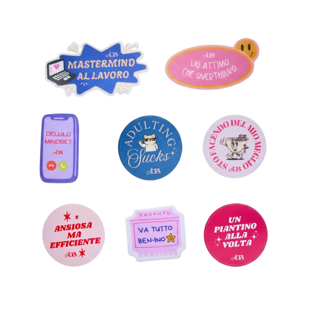 Sticker Pack “Corporate Chaos Edition” – 8 pezzi