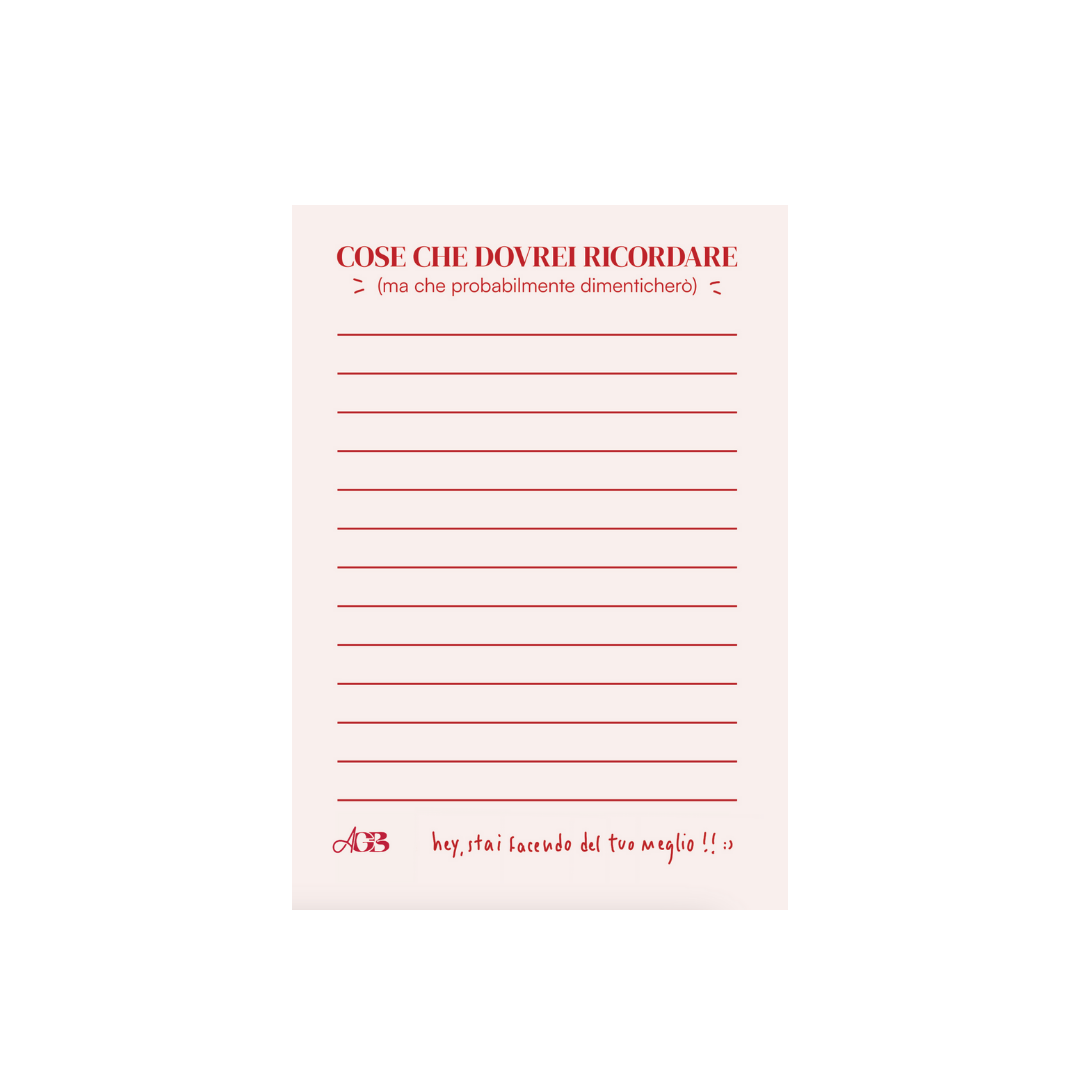 Block Notes a Strappo "Cose che Dovrei Ricordare"