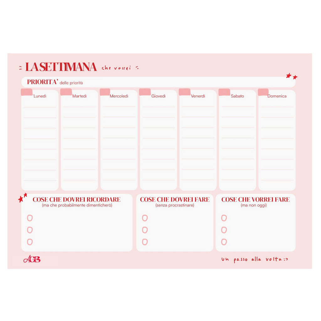 Planner da Scrivania "La Settimana che Vorrei"